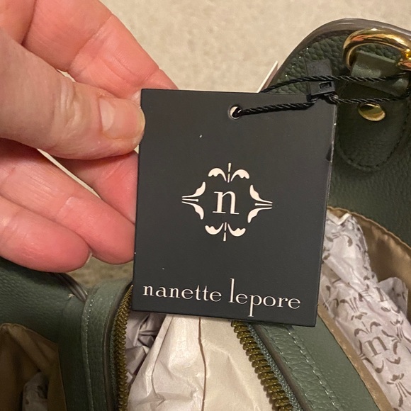Nanette Lepore Green Tote with Gold Accents - Picture 6 of 11